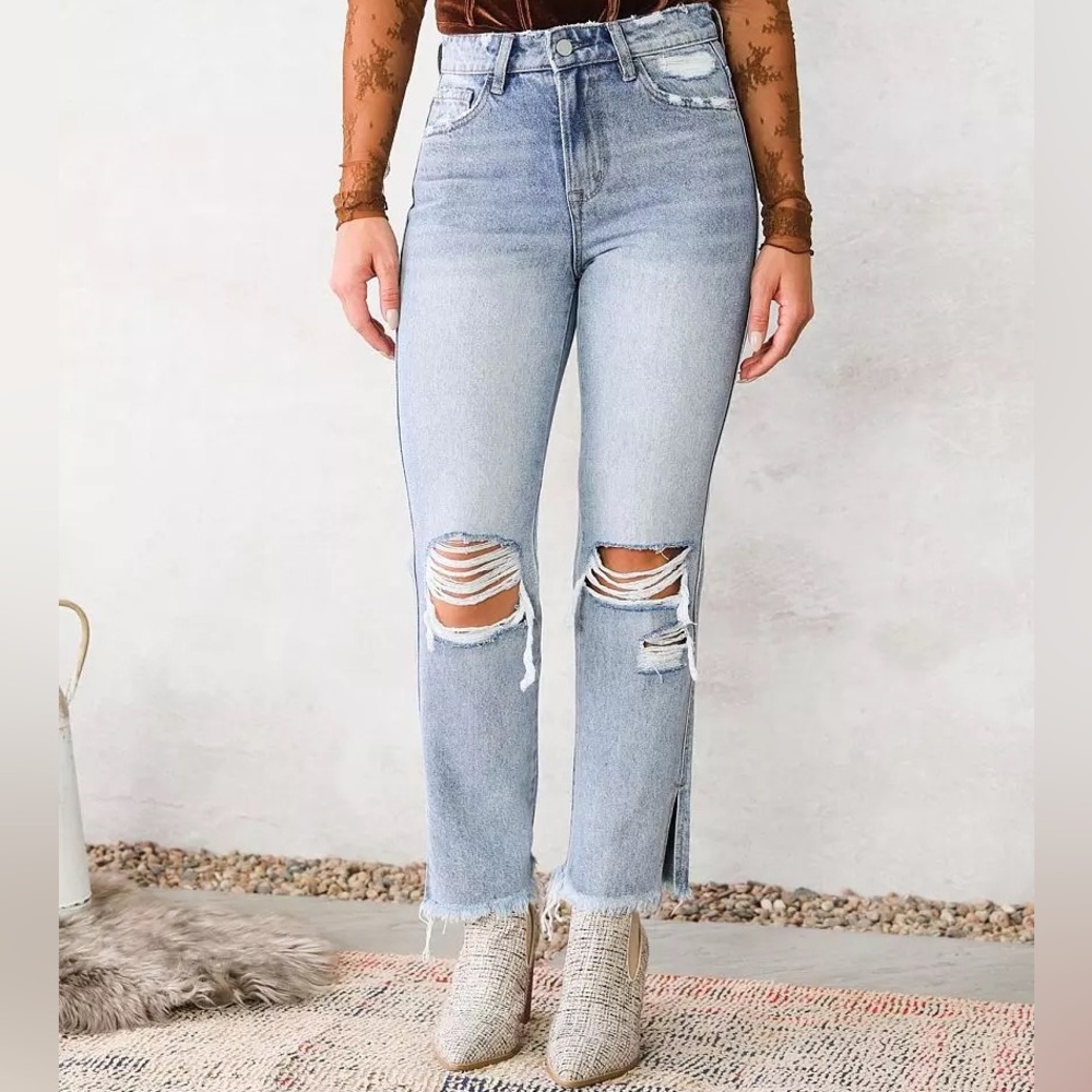 Flying Monkey Light Blue Straight Leg Jeans